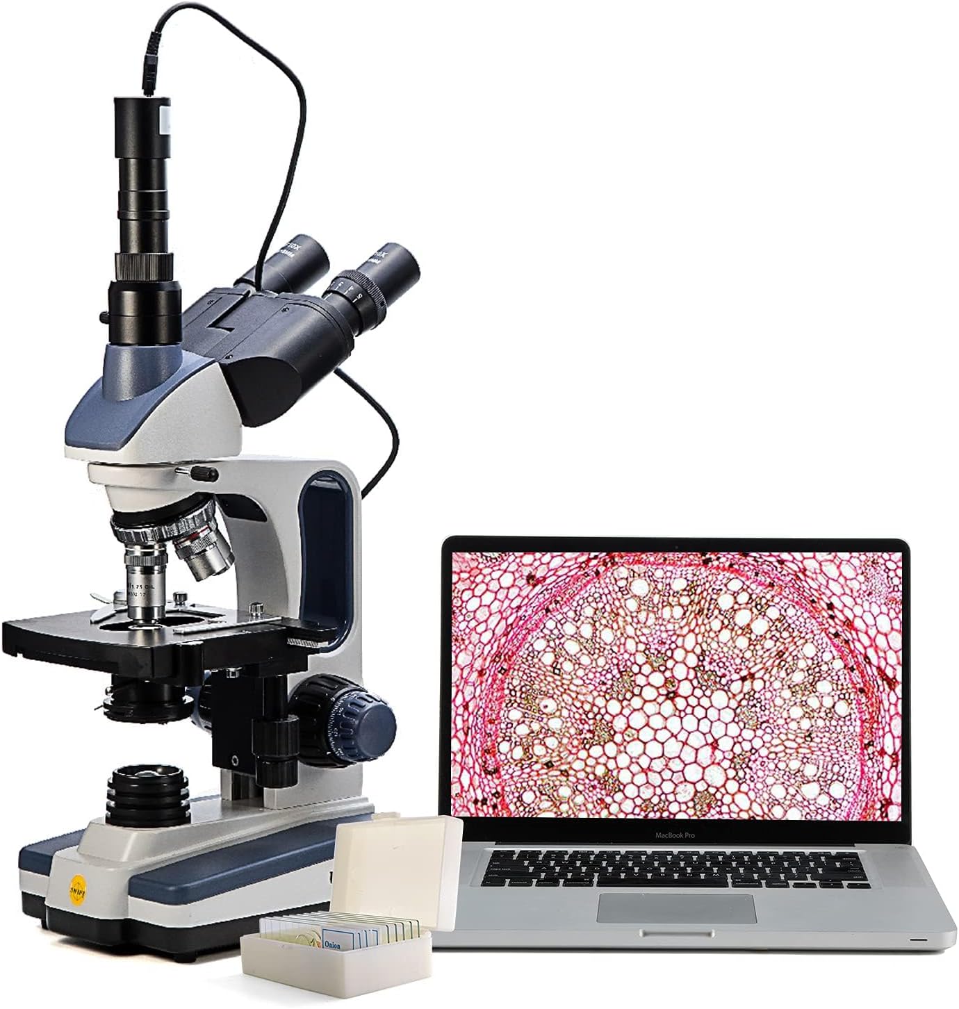 MICROSCOPE TRINOCULAIRE SW380T AVEC CAMERA 40X-2500X