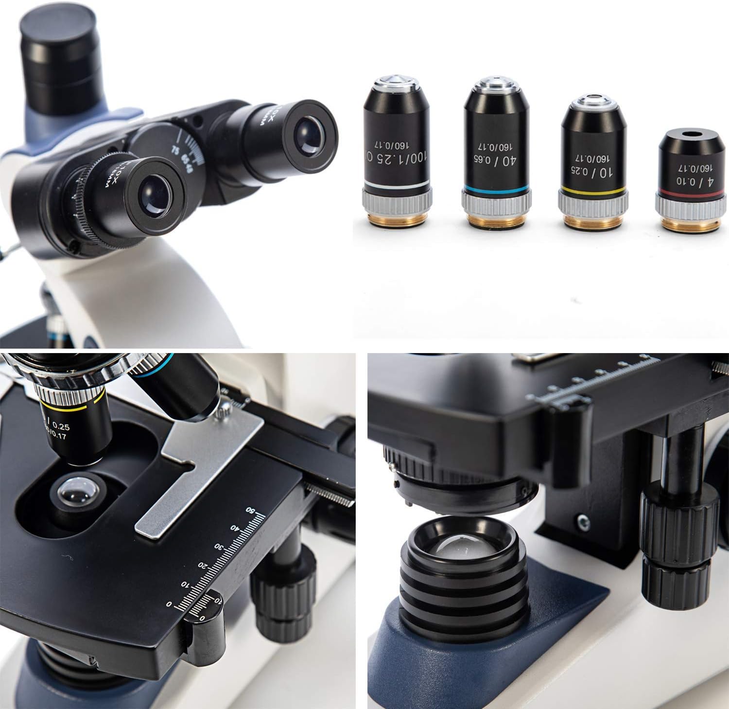 MICROSCOPE TRINOCULAIRE SW380T AVEC CAMERA 40X-2500X – Image 4