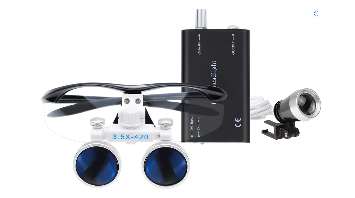 LOUPE BINOCULAIRE AVEC LAMPE FRONTALE LED 3.5X – Image 4