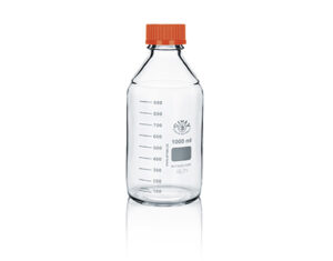 FLACON EN VERRE PYREX GRADUE AVEC FILETAGE GL45